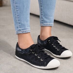 Coach sneakers y2k signature sequin black shoes sz 9